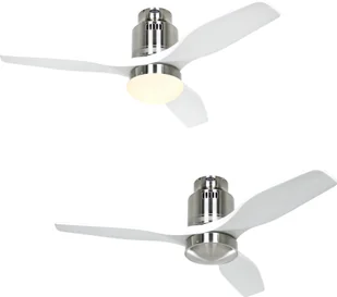 Energooszczędny wentylator sufitowy Aerodynamix Eco 112 cm chrom szczotkowany / biały - Wentylatory sufitowe - miniaturka - grafika 1