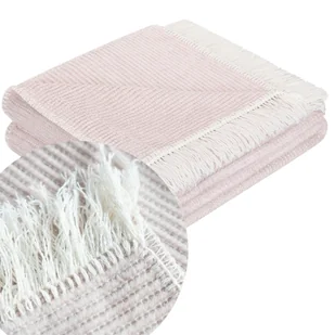 Pudrowy Koc Bawełniany 200x220 LADY Narzuta Pled Na Łóżko - Narzuty - miniaturka - grafika 1