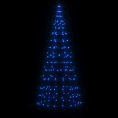 Choinki - vidaXL Choinka LED na maszt 200 LED niebieska 180 cm - miniaturka - grafika 1