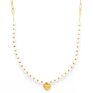 Naszyjniki - Długi naszyjnik Kamień księżycowy z sercem - miniaturka - grafika 1