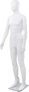 Manekin męski ze szklaną podstawą biały 185 cm - Manekiny wystawowe - miniaturka - grafika 1