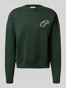Sweter z dzianiny o kroju oversized z nadrukiem z logo - Swetry męskie - miniaturka - grafika 1