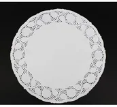 Dekoracje i nakrycia stołu na imprezę - Serwetka dekoracyjna, okrągła, biała, 33 cm, 12 szt SER33-KJ - miniaturka - grafika 1