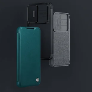 Nillkin Qin Cloth Pro Case etui Samsung Galaxy S23+ pokrowiec z klapką osłona na aparat niebieskie - Etui i futerały do telefonów - miniaturka - grafika 5
