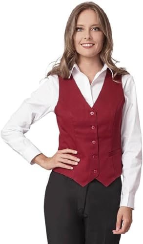 Siggi Horeca Kamizelka Damska Długa Kamizelka Damska,Kobieta,Bordowy,3XL