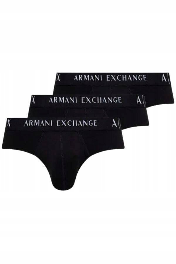Slipy męskie Armani Exchange 3 PACK 957024 CC282 czarny - S