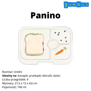 Średni prostokątny lunchbox Yumbox Panino - wow red / shark - Lunch boxy - miniaturka - grafika 4