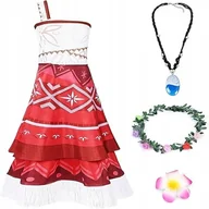 Stroje karnawałowe - KOSTIUM PRZEBRANIE MOANA DZIEWCZYNKA SUKIENKA VAIANA KSIĘŻNICZKA AKCESORIA - miniaturka - grafika 1