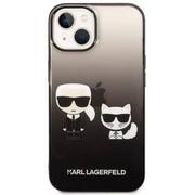 Etui i futerały do telefonów - Karl Lagerfeld Obudowa dla telefonów komórkowych Gradient Karl and Choupette na Apple iPhone 14 KLHCP14STGKCK Czarny - miniaturka - grafika 1