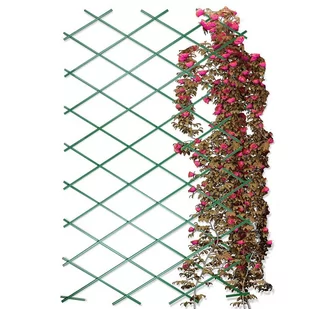 Podpora do roślin zielona rozkładana 200x100 cm kratka tyczka - Akcesoria do ogrodzeń - miniaturka - grafika 1