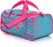 Torby sportowe - Torba fitness Meteor Nepr 20 l niebieski/różowy kwiaty , torba treningowa, torba na siłownię - miniaturka - grafika 1