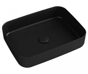 Umywalki - ISVEA Umywalka nablatowa INFINITY RECTANGLE bez przelewu czarna mat 50x36x12 cm 10NF65050-2N - miniaturka - grafika 1