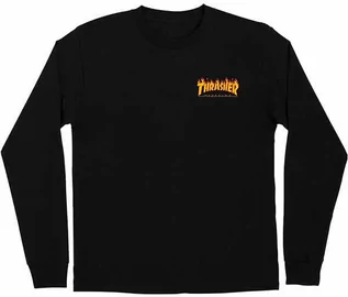 Bluzki dla chłopców - Santa Cruz Thrasher Flame Dot black koszulka męska z długim rękawem - L - grafika 1