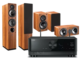 Kino domowe Yamaha RX-V4A (czarny) + Tesi 561 (orzech) + Tesi 241 (orzech) + Tesi 761 (orzech) - Kino domowe - miniaturka - grafika 1