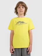 Koszulki dla chłopców - 4F T-shirt regular z nadrukiem chłopięcy - pomarańczowy 164 (13-14 lat) - miniaturka - grafika 1