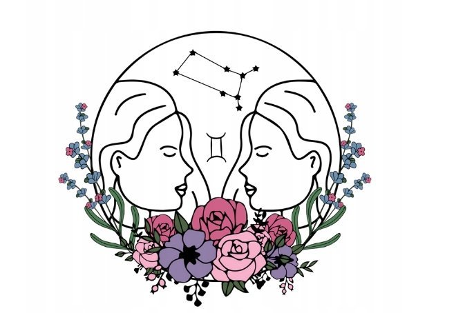 Naklejka Uv Wypukła Ozdobna DTF UV Aplikacja Bliźnięta Znak Zodiaku