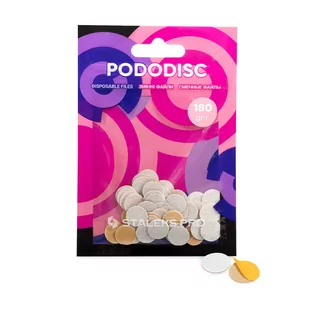 Nakładki wymienne PODODISC STALEKS PRO XS 180 grit (50 szt) Białe - Frezarki do paznokci - miniaturka - grafika 1