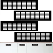 Kratki wentylacyjne - Kratka wentylacyjna, aluminiowa do wentylacji szaf i pomieszczeń, 30x8cm, czarna, 4 sztuki - miniaturka - grafika 1