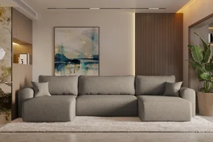 Sofa w kształcie U CAPRI narożnik tkanina Neve brązowy - Narożniki - miniaturka - grafika 1