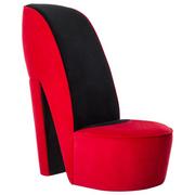 Fotele - vidaXL Fotel w kształcie buta na obcasie, czerwony, aksamitny - miniaturka - grafika 1