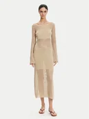 Sukienki - Fracomina Sukienka dzianinowa FS25SD5004K514O7 Beżowy Slim Fit - miniaturka - grafika 1