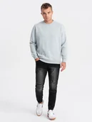 Spodnie męskie - Spodnie męskie marmurkowe JOGGERY z przetarciami - czarne V2 OM-PADJ-0153 - Ombre Clothing - miniaturka - grafika 1