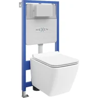 Stelaże i zestawy podtynkowe do WC - Mexen zestaw podtynkowy WC stelaż Fenix XS-F z miską WC Vega i deską wolnoopadającą, biały - miniaturka - grafika 1
