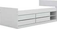 Łóżka dla dzieci i młodzieży - Łóżko młodzieżowe LEON 200x90 z półkami białe KOCOT KIDS - miniaturka - grafika 1