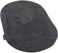 Dywaniki łazienkowe - Dywanik kąpielowy, 100% bawełna, gruby owalny dywanik Lux 50x80cm antracytowy - miniaturka - grafika 1