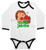Body dla niemowląt - Body dziecięce Wesoły Jeż Z Czerwonymi Jabłkami Na Dzień Jabłka 98/104 - miniaturka - grafika 1
