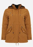 Kurtki damskie - Brązowo-Czarna Przejściowa Kurtka Dwustronna Parka z Pikowaniem i Kapturem Tidare - miniaturka - grafika 1