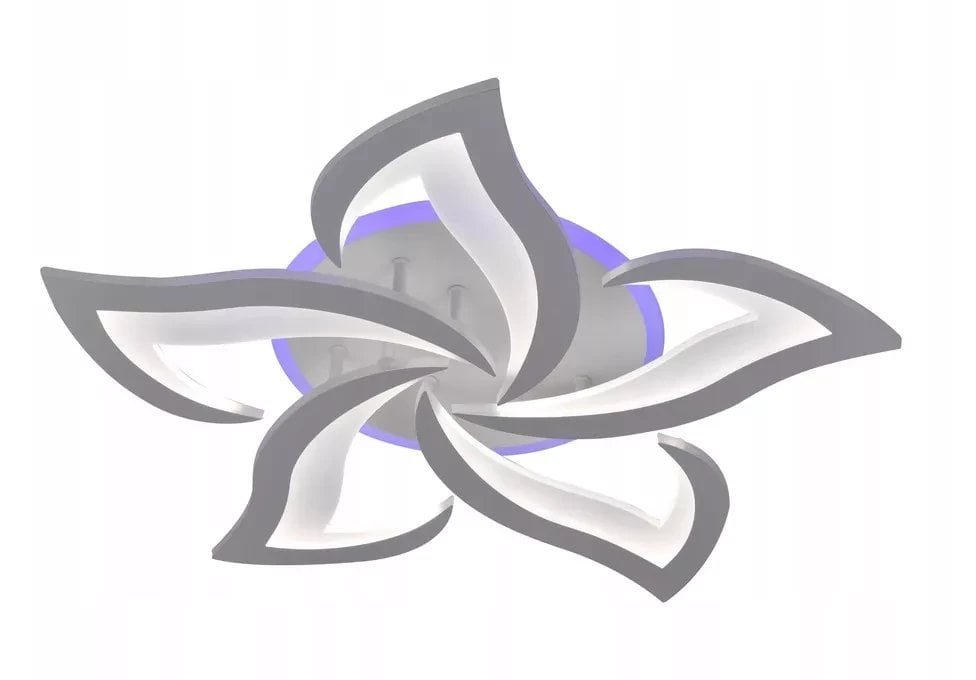 Nowoczesny Plafon LED RGB Sufitowy Kwiat Lotosu do Salonu Biały z Pilotem