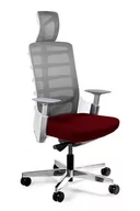 Fotele i krzesła biurowe - Fotel biurowy, obrotowy, Spinelly, biały, deepred - miniaturka - grafika 1