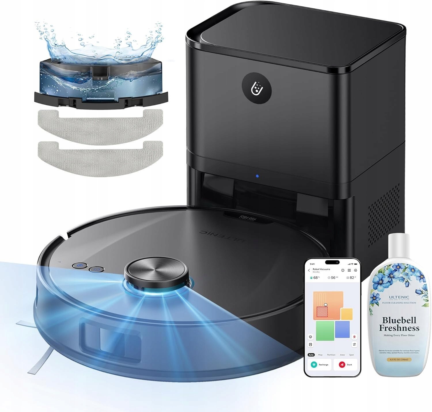 Ultenic T20 Pro Robot sprzątający ze stacją 8000 Pa 3,5l 2h pracy