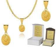 Biżuteria dla dzieci - Złoty łańcuszek srebro Medalik Jezus 55 cm DEDYKACJA P4M34 - miniaturka - grafika 1