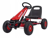Jeździki dla dzieci - Gokart Na Pedały Gumowe Pompowane Koła Wolny Bieg Czerwony - miniaturka - grafika 1