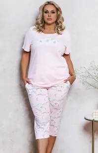 Piżama damska różowa na krótki rękaw z nogawką 3/4 Wanilia, Kolor różowy-wzór, Rozmiar S, Italian Fashion - Intymna - Piżamy damskie - miniaturka - grafika 1