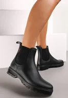 Kalosze damskie - Czarne Kalosze z Elastycznymi Wstawkami Zanara - miniaturka - grafika 1