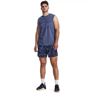 Spodnie sportowe męskie - Męskie spodenki treningowe Under Armour Project Rock Mesh Shorts Pt - granatowe - UNDER ARMOUR - grafika 1