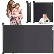 Zabezpieczenia dla dzieci - BRAMKA ZABEZPIECZAJĄCA ROZWIJANA 180 cm barierka na schody CZARNA - miniaturka - grafika 1