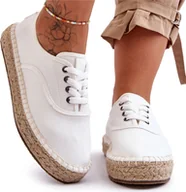 Espadryle damskie - Sznurowane Trampki Espadryle Big Star LL274833 Białe 37 - miniaturka - grafika 1