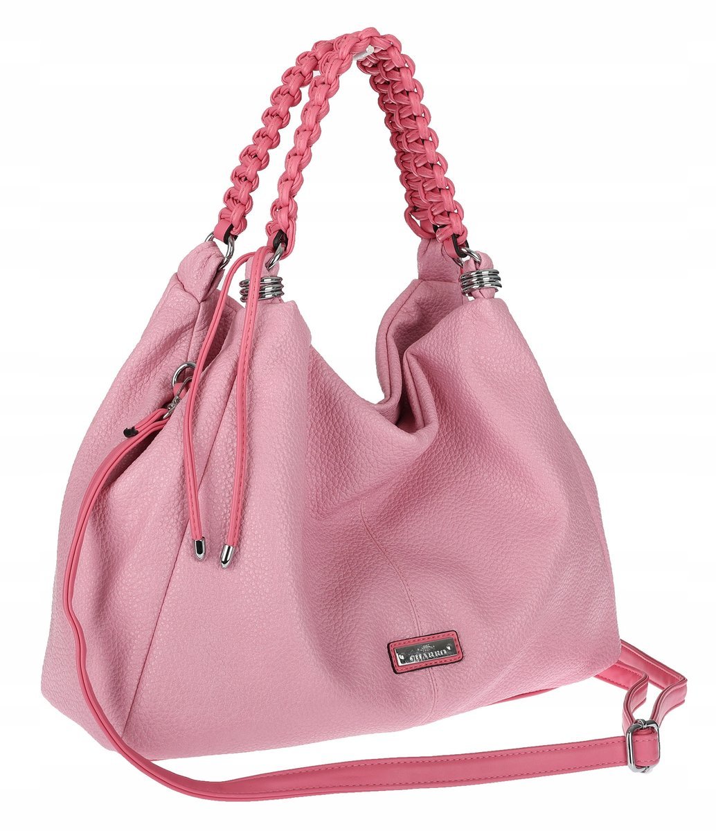Torebka Damska Włoskiej marki CHARRO Worek listonoszka A4 CH819 różowa