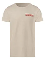 Koszulki męskie - Tom Tailor Denim - T-shirt męski, beżowy|szary - miniaturka - grafika 1