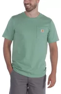 Koszulki sportowe męskie - Koszulka męska T-shirt Carhartt Heavyweight Pocket K87 GA0 Jade Heather - miniaturka - grafika 1