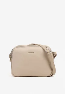 Beżowa Trzykomorowa Torebka Listonoszka z Metalicznym Napisem Redamila - Torebki damskie - miniaturka - grafika 1