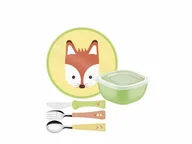 Noże - Tramontina Zestaw dla Dzieci 5-częściowy Baby Friends (Łyżka/Widelec/Nóż/Talerz/Pojemnik), Lis 23797 - miniaturka - grafika 1