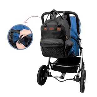 Feelo Mom Backpack Black plecak dla mamy z matą do przewijania do wózka czarny - Torby i organizery dla mam - miniaturka - grafika 1
