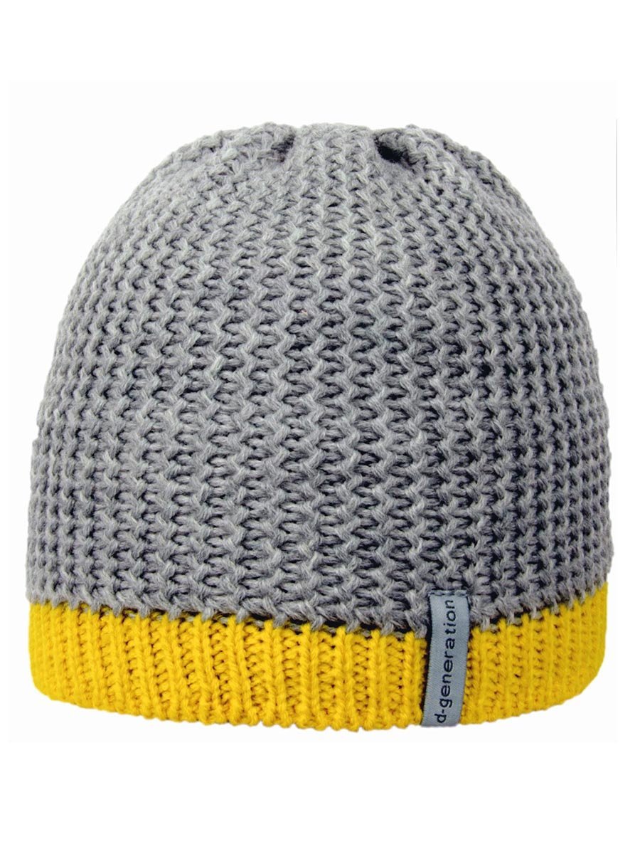 Chłopięca czapka beanie szaro-zółta Doll