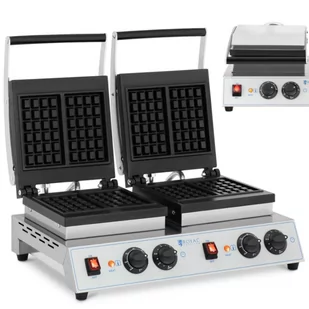 Gofrownica prostokątna podwójna na 4 gofry belgijskie 2 x 1500 W - Akcesoria gastronomiczne - miniaturka - grafika 1
