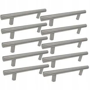 10 x Uchwyt meblowy Reling 96 mm srebrny Metalowy uchwyt do szafek szuflad - Meble modułowe i akcesoria - miniaturka - grafika 1